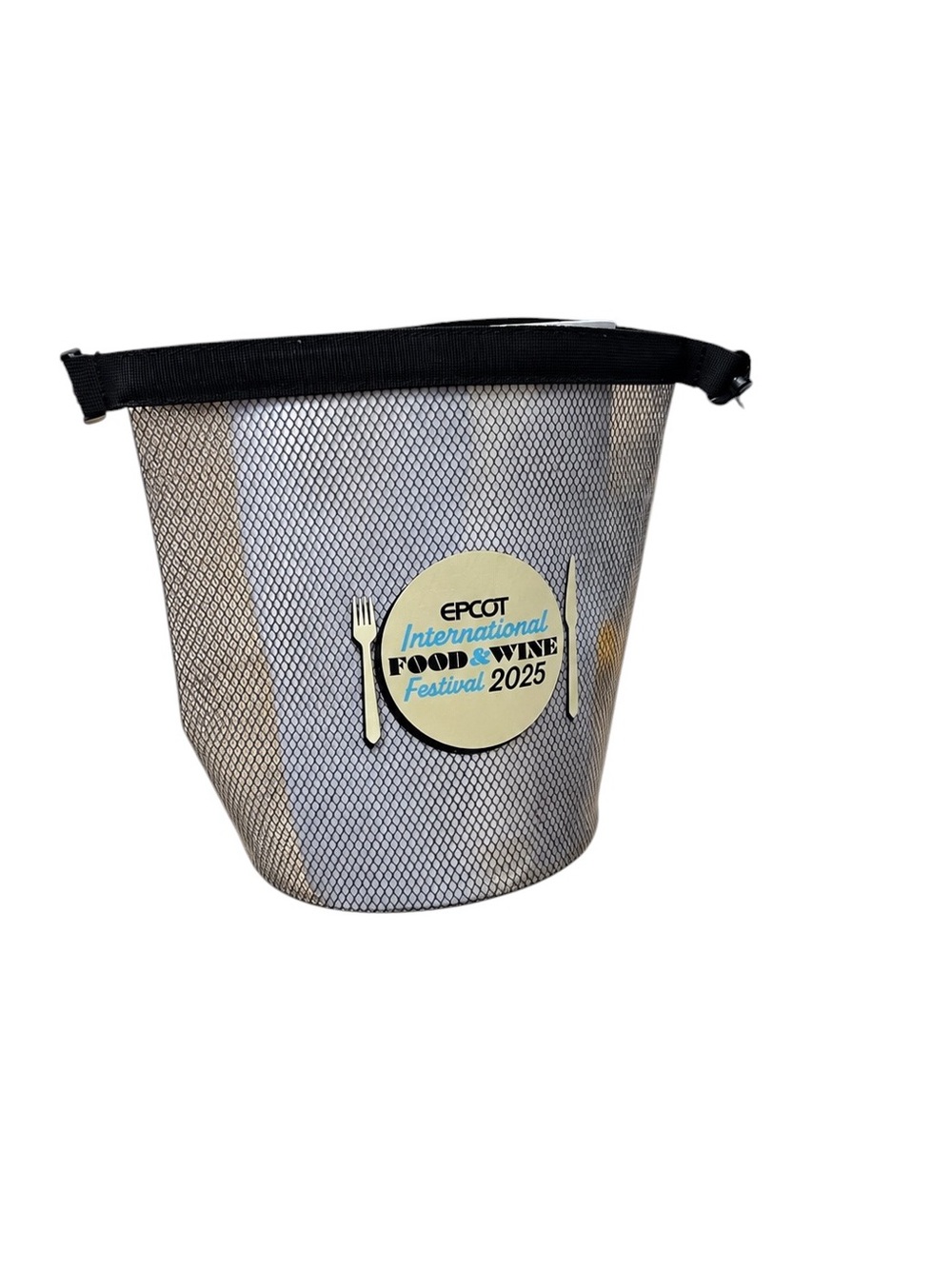 EPCOT International Food & Wine Festival 2025 Silver Plastic Chiller Bucket Bag
